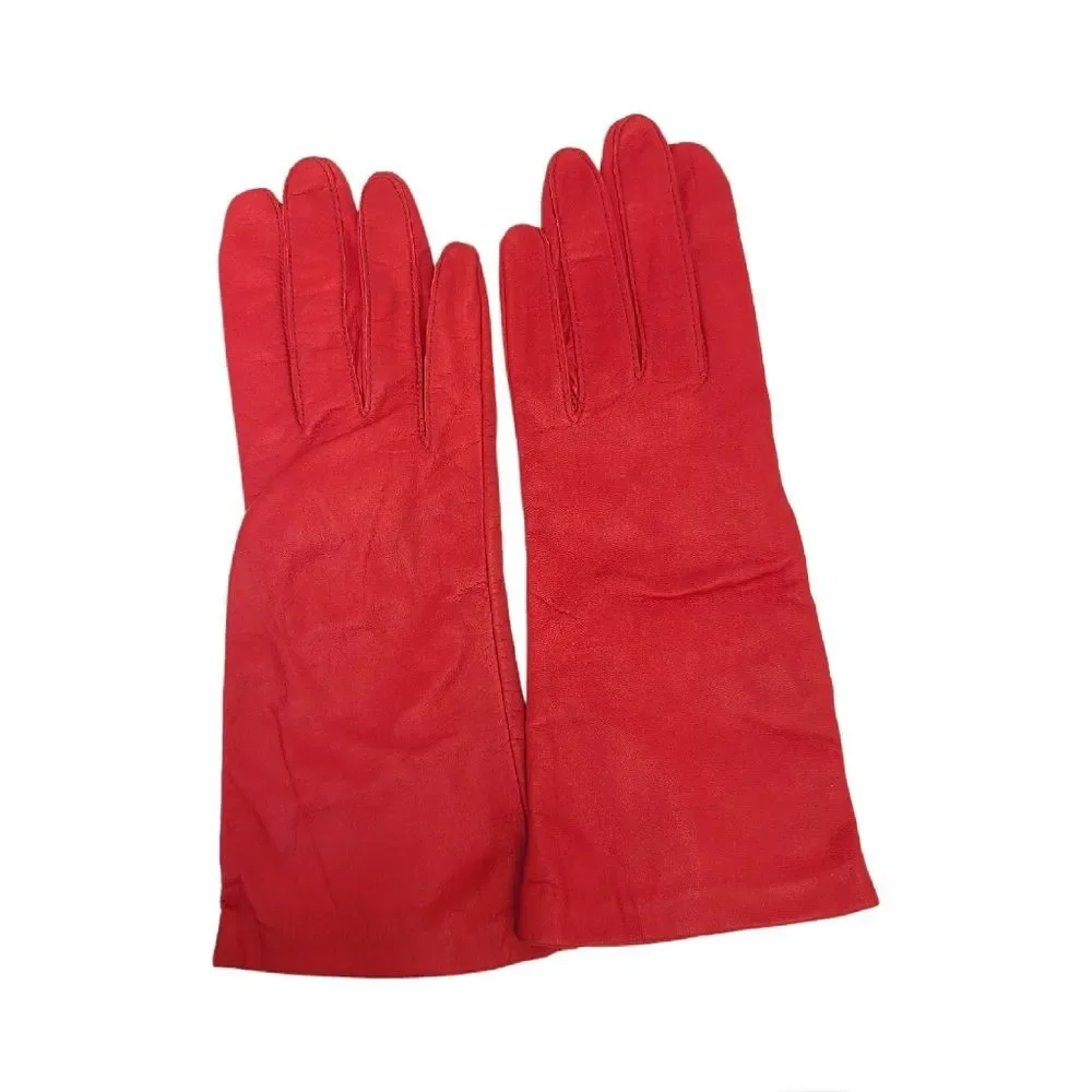 Vintage Red Womens Gloves Medium